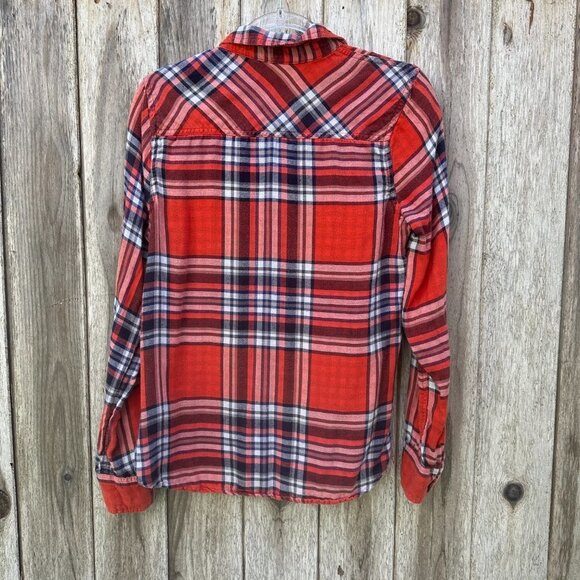 Merona Plaid Long Sleeve Button Down Shirt Medium - Picture 3 of 5